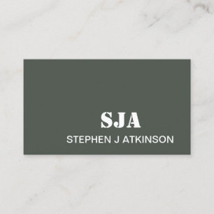 Carte De Visite Initiales professionnelles minimalistes modernes S