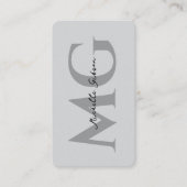 Carte De Visite Initiales professionnelles minimes en gris clair (Devant)