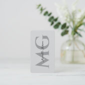 Carte De Visite Initiales professionnelles minimes en gris clair (Debout devant)
