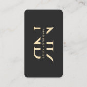 Carte De Visite Initiales Professionnelles Monogram Modernes Gris (Devant)