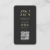 Carte De Visite Initiales Professionnelles Monogram Modernes Gris (Dos)