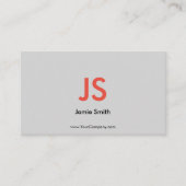 Carte De Visite Initiales rouges sophistiquées QR-code noir et gri (Devant)