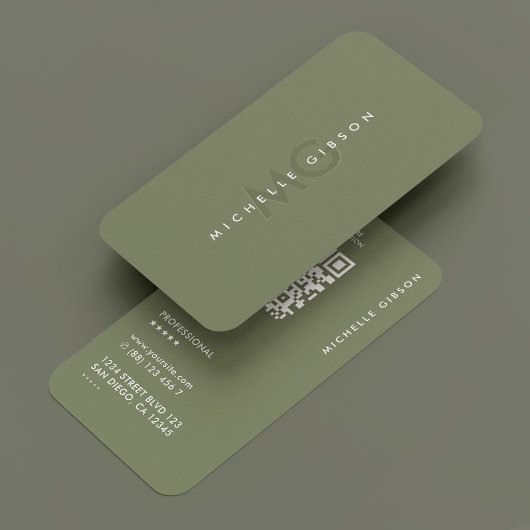 Carte De Visite Initiales Sage Minimales Simples Modernes Professi