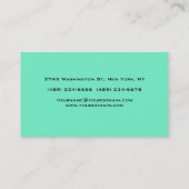 Carte De Visite Initiales uniques Monogramme Couleur Bleue Cute (Dos)