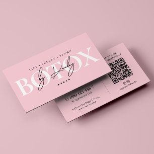 Carte De Visite Injecteur de Botox Esthétique MedSpa Rose Pastel