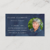 Carte De Visite Ink Blue Navy Pine Woods Mountain Mariage Website (Dos)