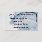 Carte De Visite Ink Cloud Swirl tendance moderne Aqua Blue Dusty G (Dos)