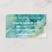 Carte De Visite Ink Cloud Swirl tendance moderne Turquoise vert ol (Dos)