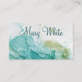 Carte De Visite Ink Cloud Swirl tendance moderne Turquoise vert ol (Devant)