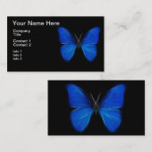 Carte De Visite Insecte de vol bleu de papillon (Devant / Derrière)