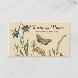 Carte De Visite Insectes de jardin vintage, papillons, chenilles