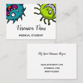 Carte De Visite Insectes Toothy verts d'allergie de bactéries (Devant / Derrière)