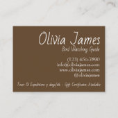 Carte De Visite Inséparable des Hawks à queue rouge observant l'hi (Dos)