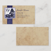 Carte De Visite Inséparables bleus vintages (Devant / Derrière)