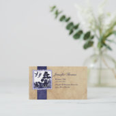 Carte De Visite Inséparables bleus vintages (Debout devant)