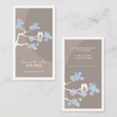 Carte De Visite Inséparables de fleurs de cerisier Branche des fle (Devant / Derrière)