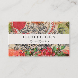 Carte De Visite Inséparables Heart Red Art Collage