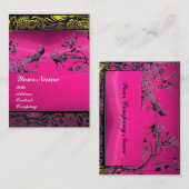 Carte De Visite INSÉPARABLES mariages, noir blanc, améthyste rose (Devant / Derrière)