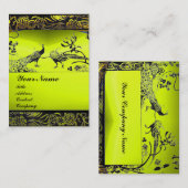 Carte De Visite INSÉPARABLES mariages, noir blanc, jaune topaz (Devant / Derrière)