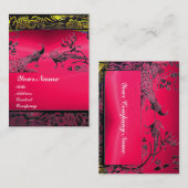 Carte De Visite INSÉPARABLES mariages noir blanc, rouge rose rubis (Devant / Derrière)