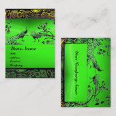 Carte De Visite INSÉPARABLES mariages, noir blanc, vert émeraude (Devant / Derrière)