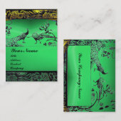 Carte De Visite INSÉPARABLES mariages, noir blanc, vert jade (Devant / Derrière)