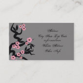 Carte De Visite Inséparables Sur Sakura Tree Et Symbole d'amour ch (Dos)