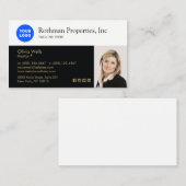 Carte De Visite Insérer le logo Agent immobilier Photo Professiona (Devant / Derrière)