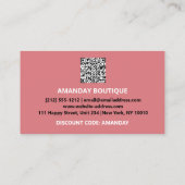 Carte De Visite INSÉRER QRCODE 30%OFF Rose Code rabais (Dos)