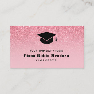 Carte De Visite Insert nom casquette de remise des diplômes ombré