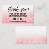 Carte De Visite Insertion de médias sociaux Merci (Devant / Derrière)