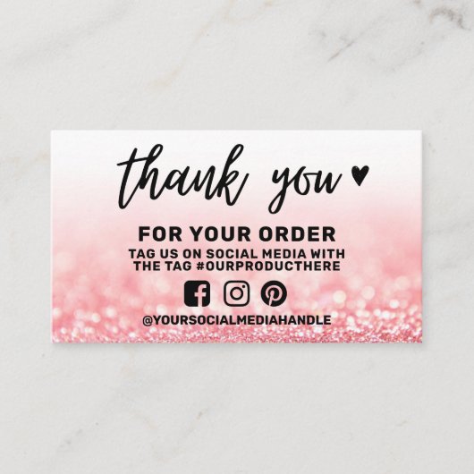 Carte De Visite Insertion de médias sociaux Merci (Devant)