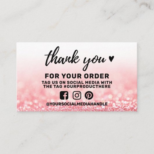 Carte De Visite Insertion de médias sociaux Merci (Devant)