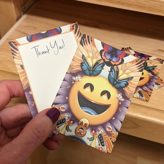 Carte De Visite Insertions de package Emoji, Merci amusant Papillo