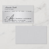 Carte De Visite Insigne argenté et professionnel élégant minimal (Devant / Derrière)