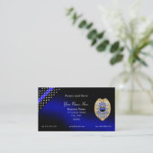 Carte De Visite Insigne de ligne bleue mince (Debout devant)