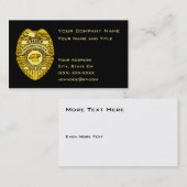 Carte De Visite Insigne du chef de la police de cuisine (Devant / Derrière)