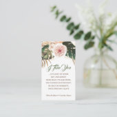 Carte De Visite Insigne Itinéraire Mariage Boho tropical Insérez (Debout devant)