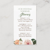 Carte De Visite Insigne Itinéraire Mariage Boho tropical Insérez (Dos)