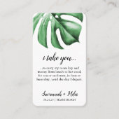 Carte De Visite Insigne Itinéraire Mariage tropical (Devant)