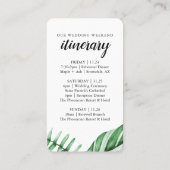 Carte De Visite Insigne Itinéraire Mariage tropical (Dos)