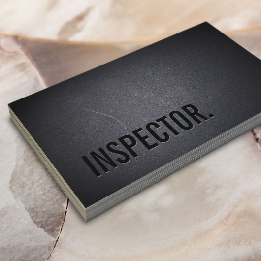 Carte De Visite Inspecteur Dark Minimalist Black Bold