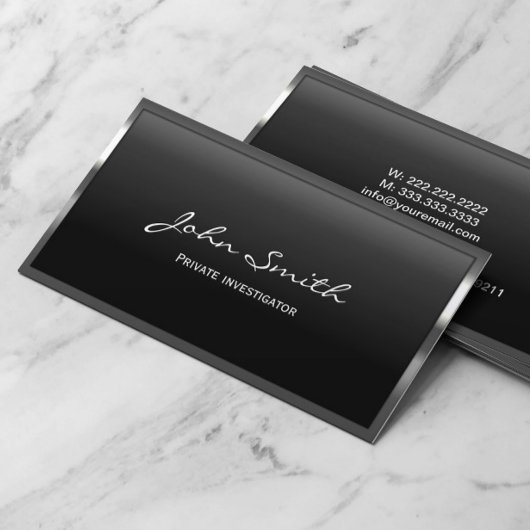 Carte De Visite Inspecteur Détective Cool Frontière métallique