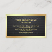 Carte De Visite Inspecteur privé de la fibre de carbone noire (Dos)