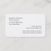 Carte De Visite Inspection de maison d'immobiliers (Dos)