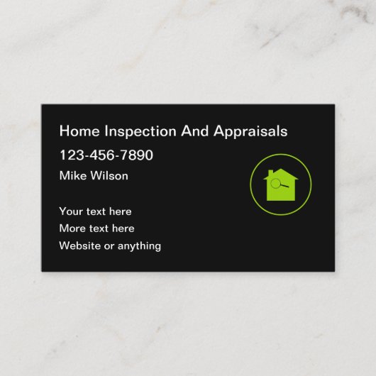 Carte De Visite Inspection et évaluation de maison (Devant)