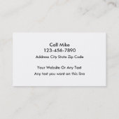 Carte De Visite Inspection simple à domicile (Dos)