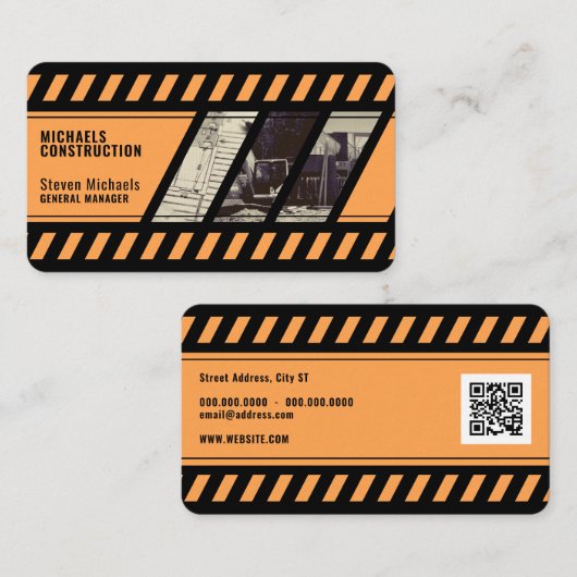 Carte de visite inspiré de la zone de construction (Devant / Derrière)