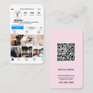 Carte De Visite Instagram Beauty Salon Hair & Cosmetic