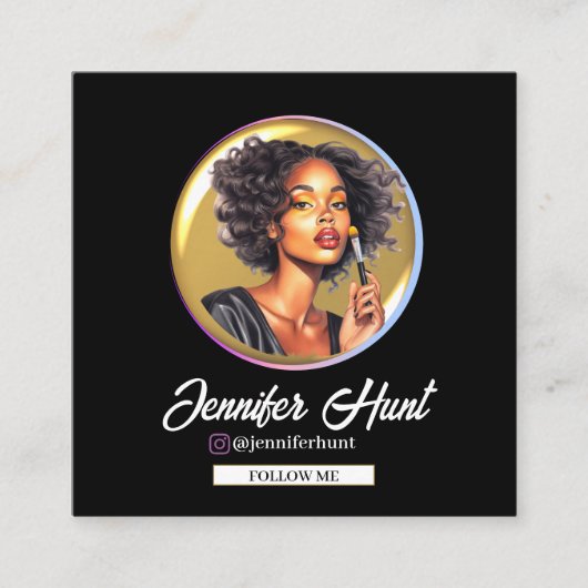 Carte de visite Instagram Black&Gold (Devant)